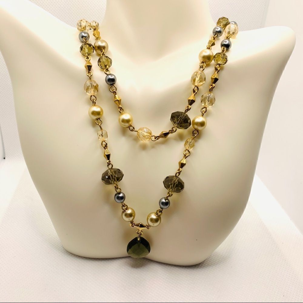 Carolee Double Strand Pearl and Crystal Necklace‎